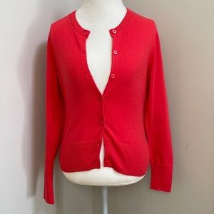 Gap Women Sweater/Cardigan Orange Long sleeve Button Down, Medium